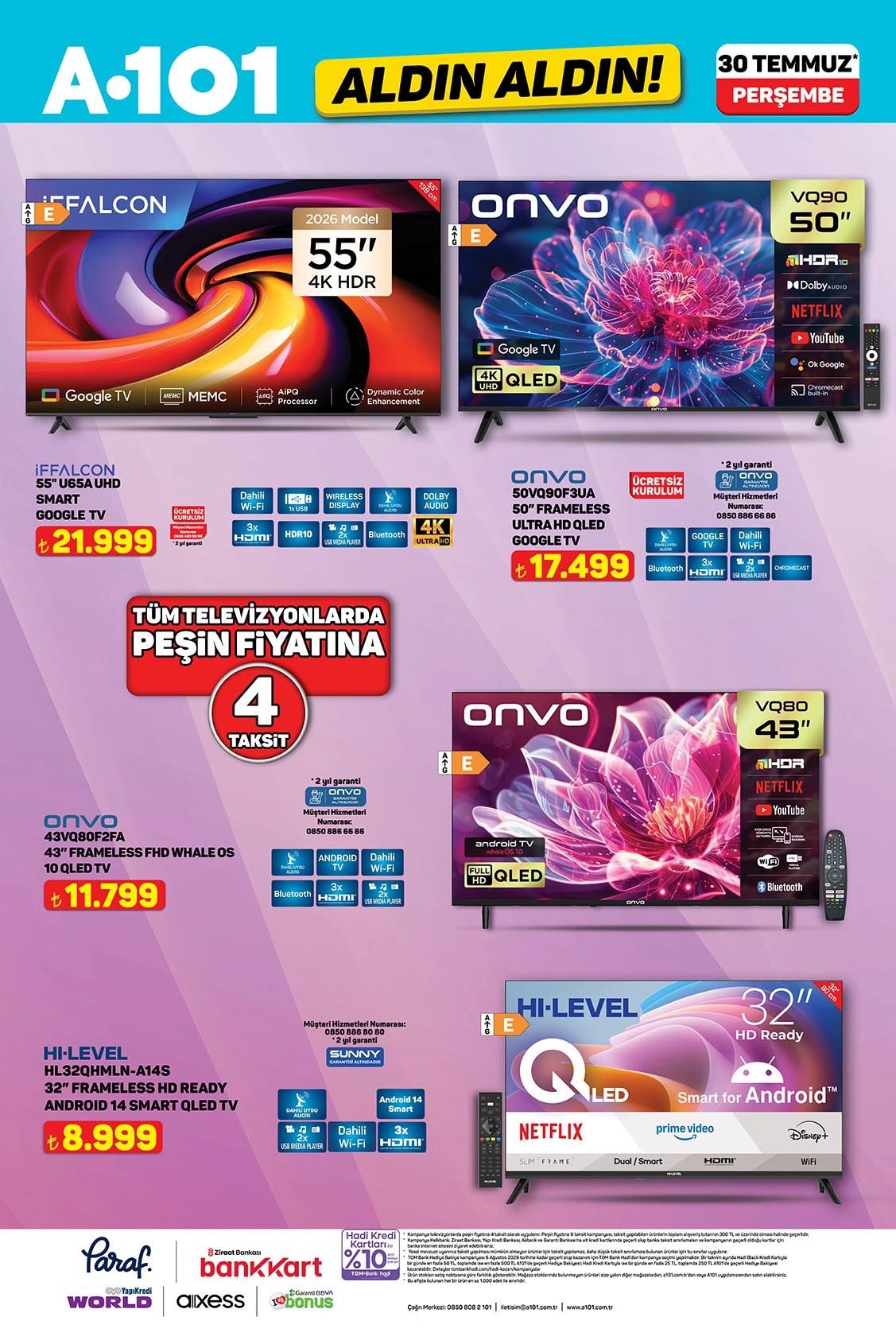 A101 · Aldın Aldın · Gelecek Hafta · Sayfa 4 (30 Temmuz'dan itibaren)