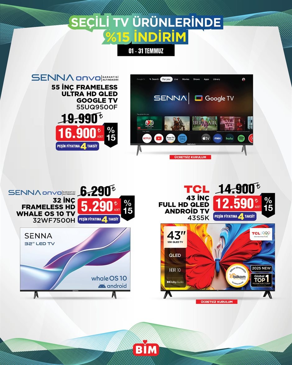 BİM · Televizyon · 01-31 Temmuz · Sayfa 1