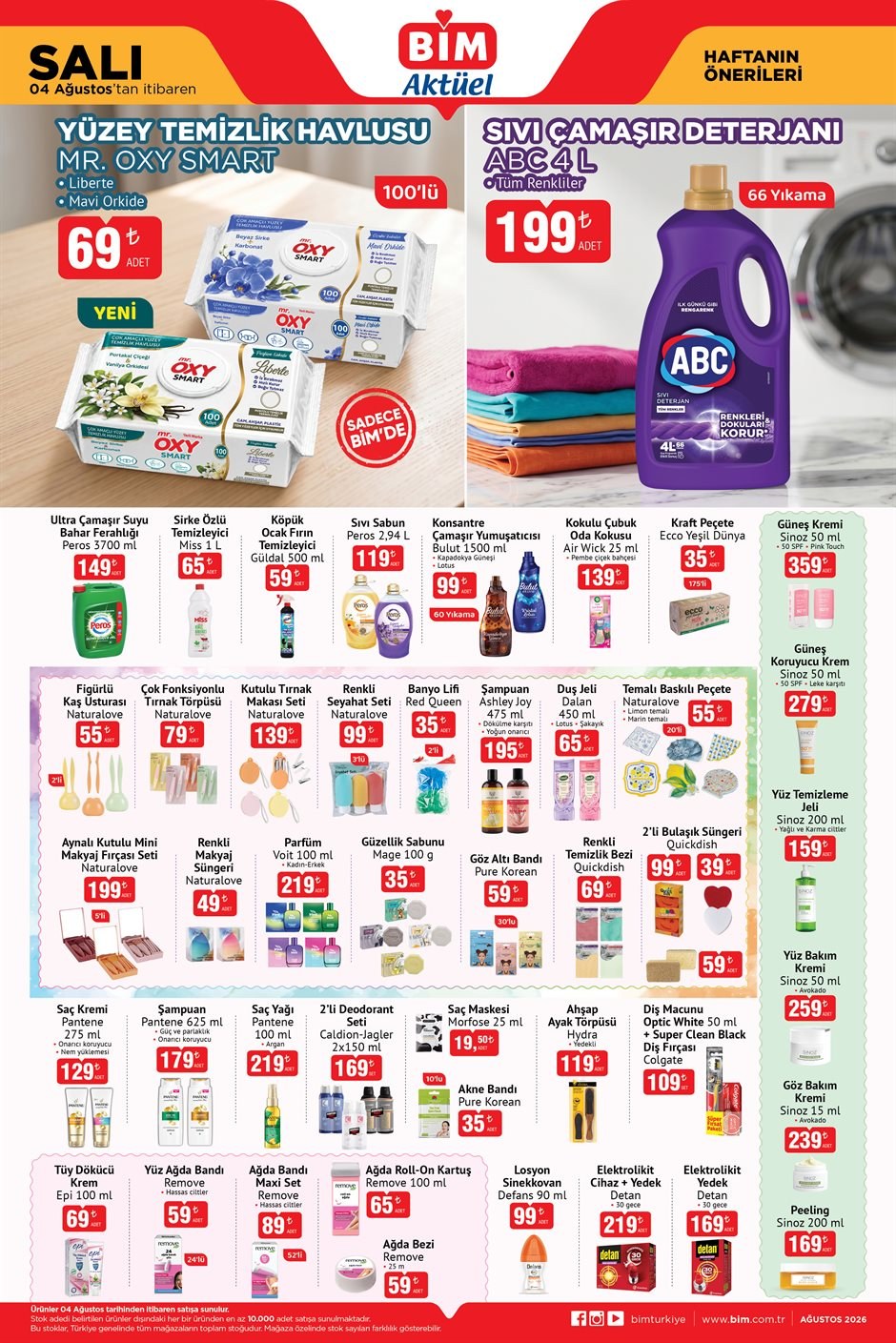BİM · Aktüel · 04 Ağustos Salı · Sayfa 1