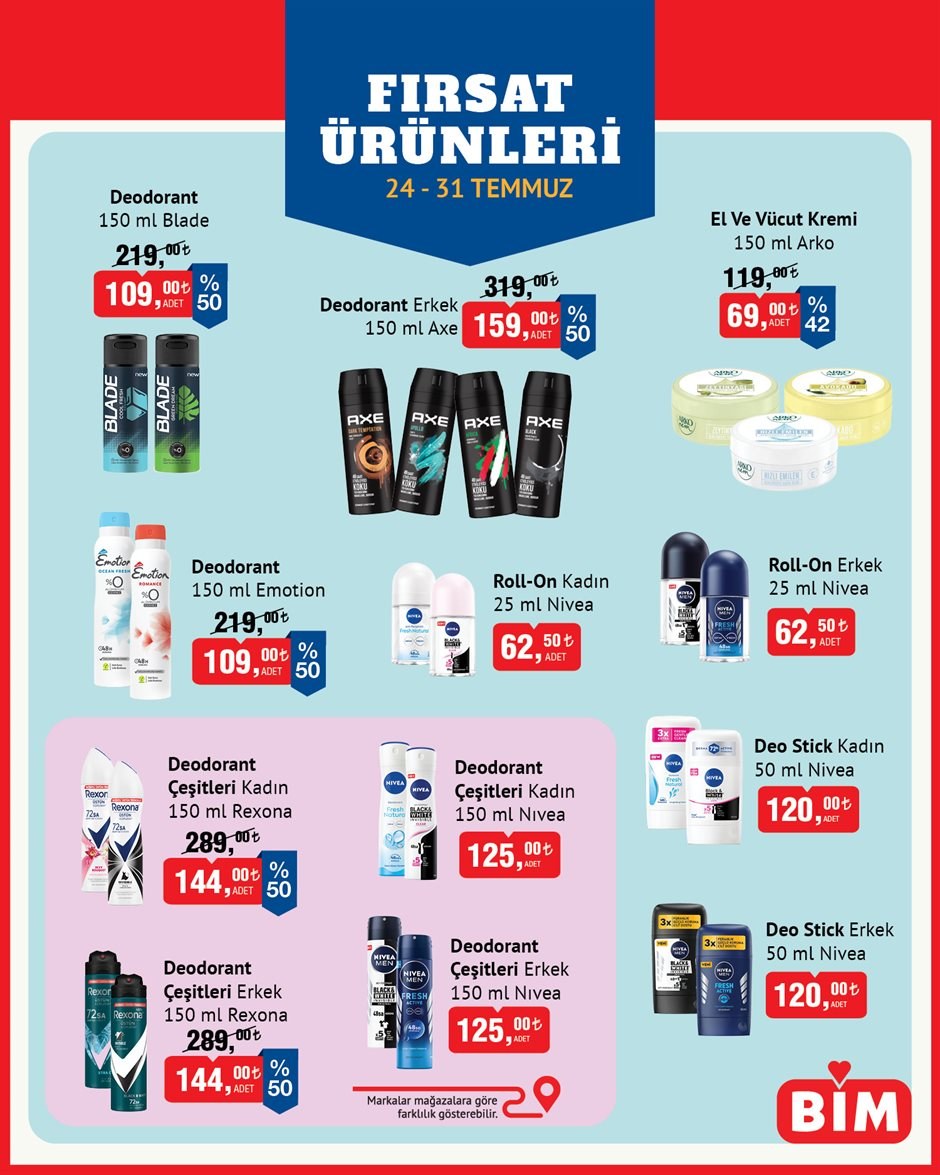 BİM · İndirim · 24-31 Temmuz · Sayfa 1