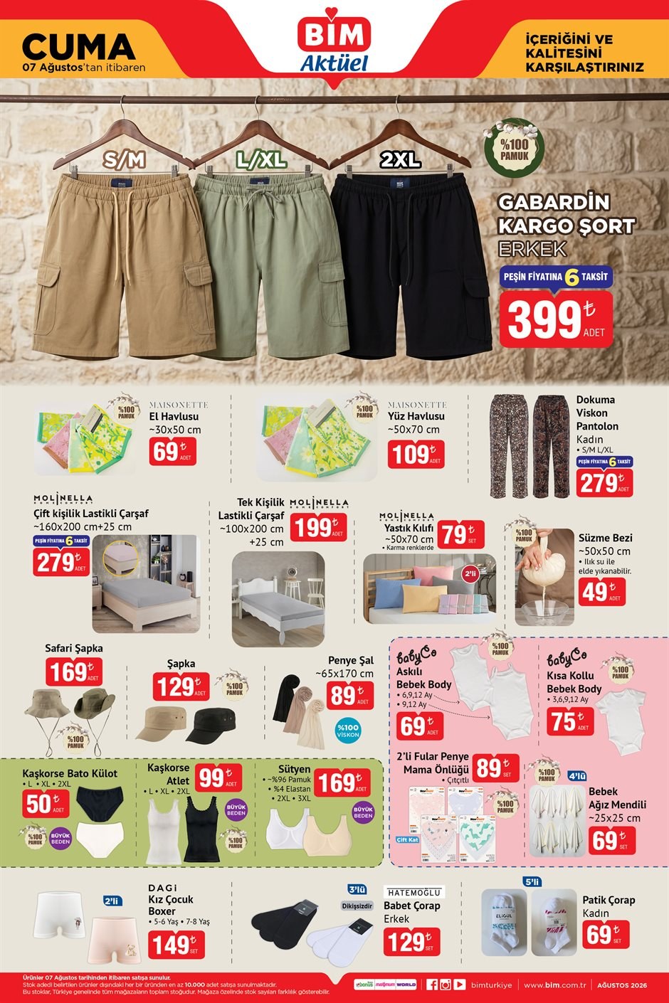 BİM · Aktüel · 07 Ağustos Cuma · Sayfa 1