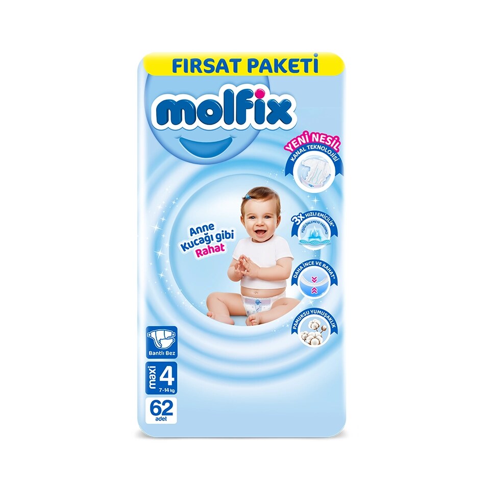 Molfix Maxi Çocuk Bezi 62'li