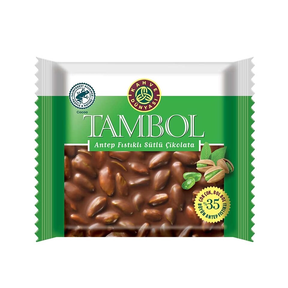 ### Kahve Dünyası Tambol Antep Fıstıklı Sütlü Çikolata 77 G