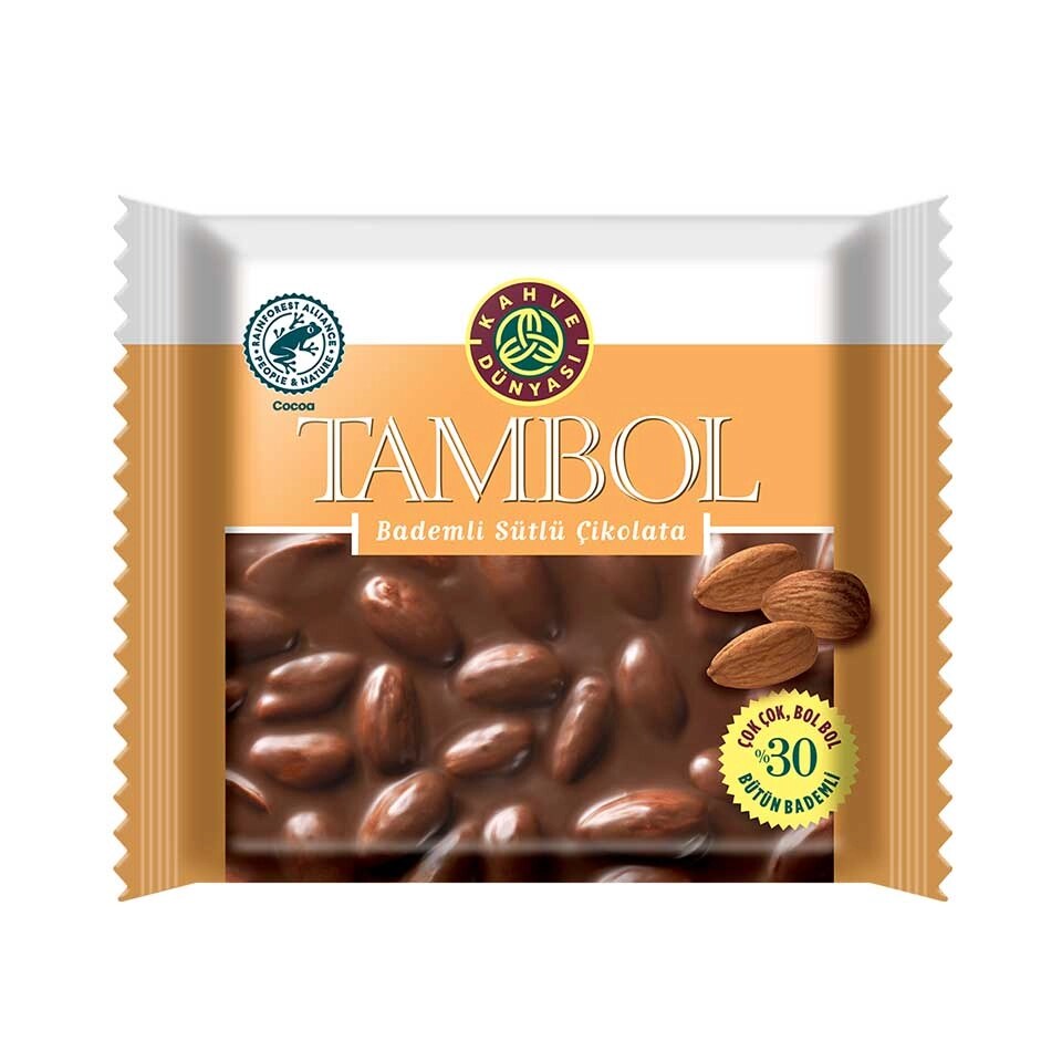 ### Kahve Dünyası Tambol Bademli Sütlü Çikolata 77 G