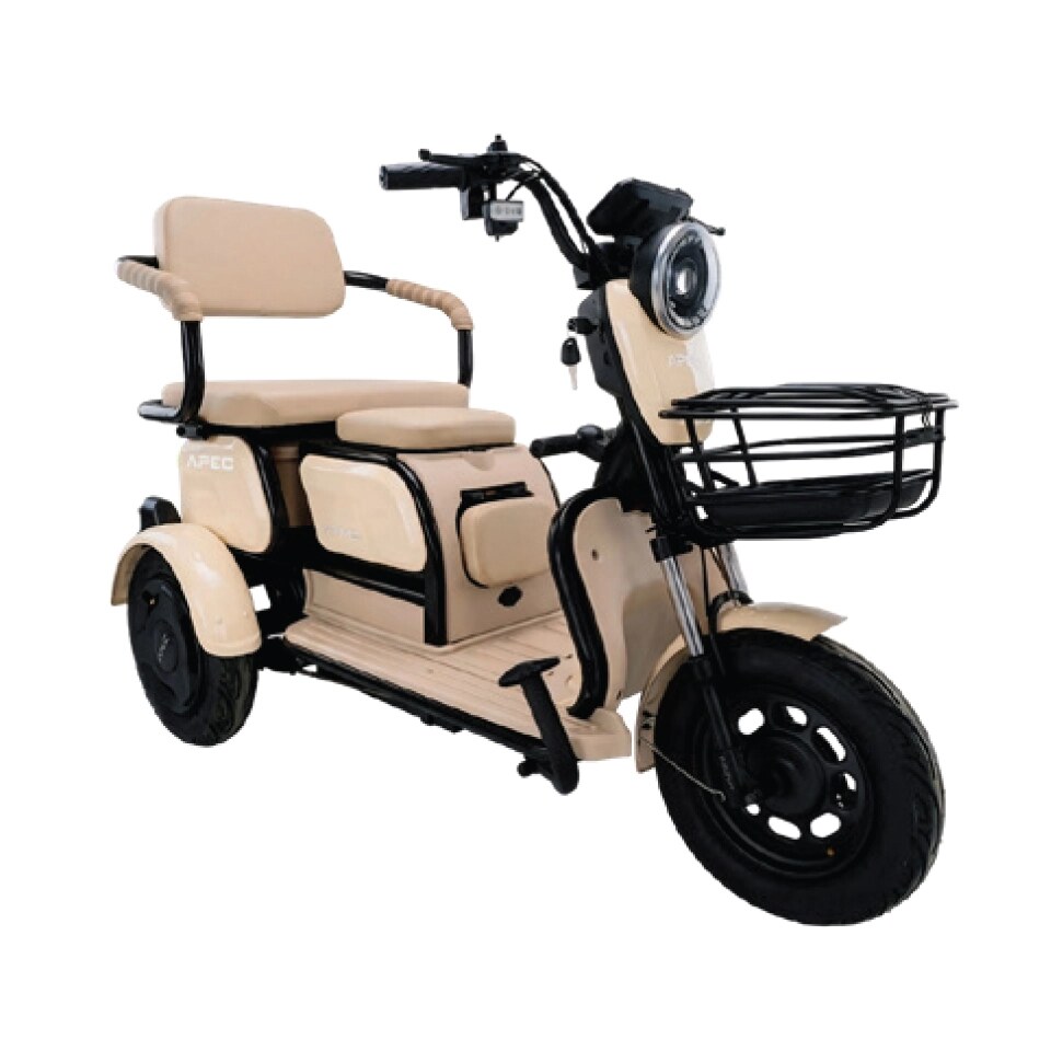 APEC APM2 Üç Tekerlekli Elektrikli Moped Krem