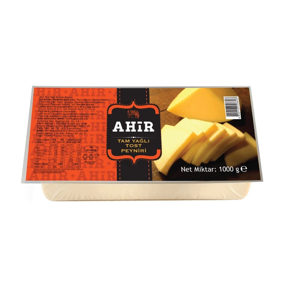 ### Ahir Tam Yağlı Tost Peyniri 1 Kg