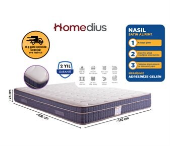 HOMEDIUS MULTİ COMFORT VİSCO TORBA YAYLI ÇİFT KİŞİLİK YATAK