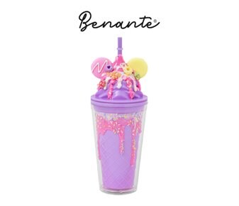 Benante Dondurma Şekilli Pipetli Bardak ~400 ml