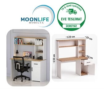 Moon Life ESSE KİTAPLIKLI ÇALIŞMA MASASI