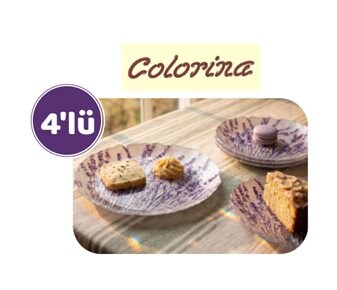 Colorina Lavanta Desenli Cam Pasta Tabağı ~21 cm