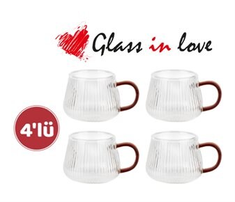 Glass in Love Gravürlü Cam Kahve Fincan Seti ~90 cc