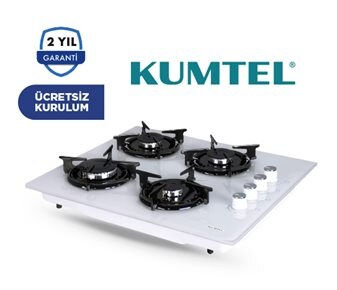 Kumtel Beyaz Cam Set Üstü Ocak