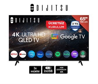DIJITSU 65 İNÇ 4K ULTRA HD QLED GOOGLE TV 65DQ40000