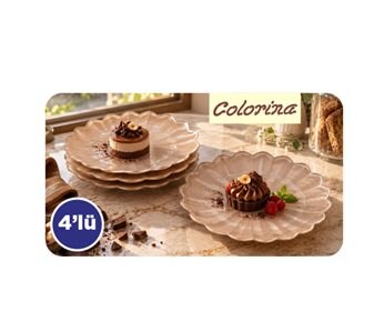 COLORINA 4LÜ RENKLİ PASTA TABAĞI