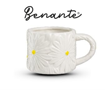 Benante Papatya Desen Kabartmalı Kupa ~215 cc