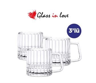 GLASS IN LOVE GRAVÜRLÜ 3LÜ CAM KUPA SETİ