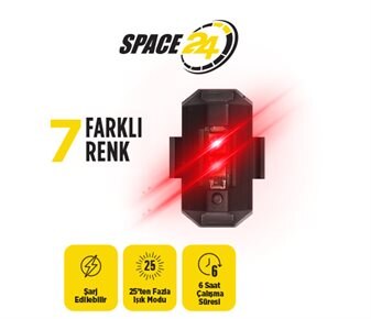 Space24 Şarjlı Led Flaşör