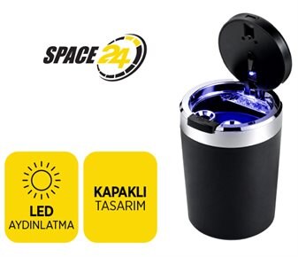 Space24 Led Işıklı Araç İçi Küllük