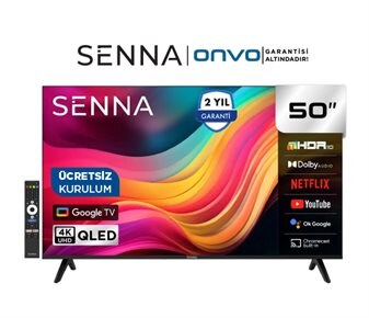 SENNA ONVO 50 İnç Ultra HD QLED Google TV 50SQ90F3UA