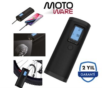 Moto Ware Kablosuz Kompersor, Powerbank & Işıldak