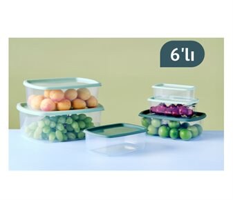 Saklama Kabı Seti ~ 0,25 L, ~ 0,50 L, ~ 0,75 L, ~ 1,2 L, ~ 2 L, ~ 3 L