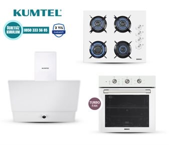 Kumtel BEYAZ TURBO CAM ANKASTRE SET