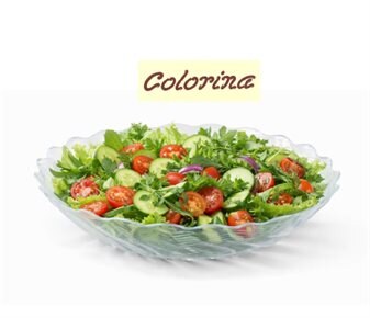 Colorina Gravürlü Cam Kayık Tabak ~29 cm
