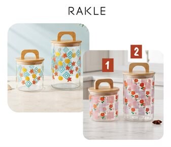 Rakle Bambu Kapaklı Kavanoz 1- ~ 600 cc