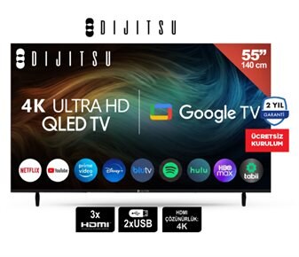 Dijitsu 55 İnç 4K Ultra HD QLED Google TV DQ33/38000