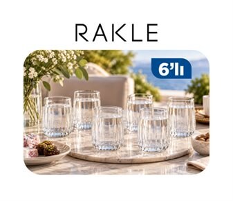 Rakle Cam Kahve Yanı Su Bardağı ~ 135 cc