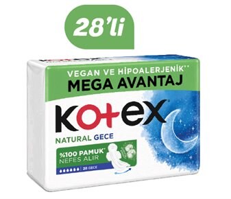 Kotex Natural Hijyenik Ped Gece