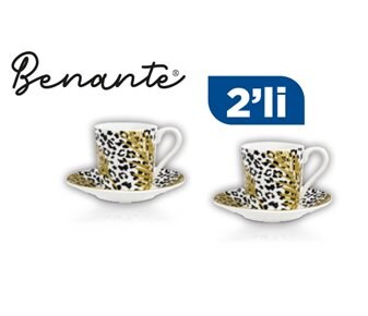 Benante Desenli Kahve Fincan Takımı ~ 90 ml