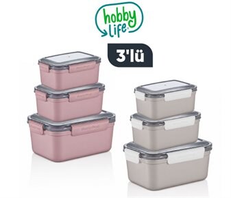 Hobby Life Renkli Dikdörtgen Saklama Kabı Seti