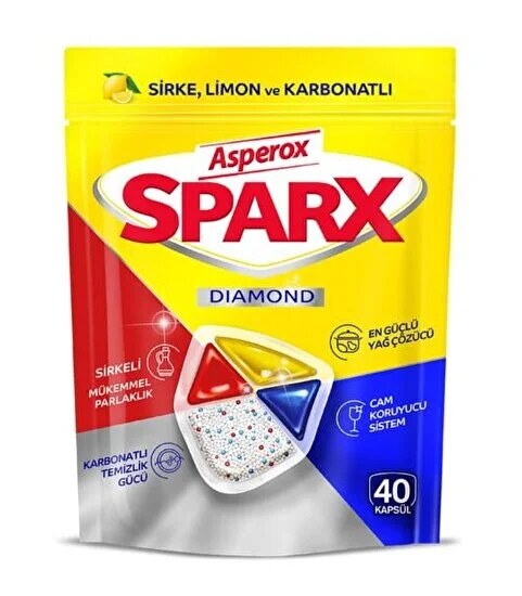 Asperox Sparx Diamond Bulaşık Makine Kapsülü 40'lı