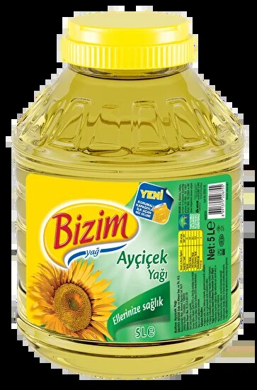 Ülker Bizim Ayçiçek Yağı Geniş Ağız Pet 5 L