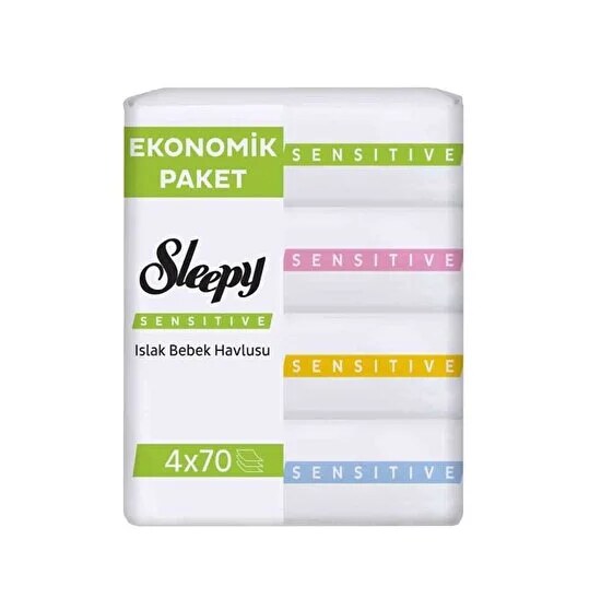 Sleepy Sensitive Islak Havlu 4x70'li