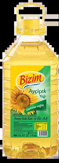 Ülker Bizim Ayçiçek Yağı Dar Ağız Pet 5 L
