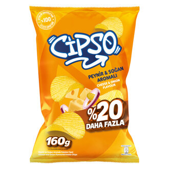 Cipso Tırtıklı Peynir Soğan Aromalı Patates Cips 160 G