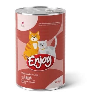 Enjoy Yetişkin Kedi Kuzulu Konserve Mama 400 G