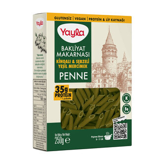 Yayla Glutensiz Kinoa ve Sebze Yeşil Mercimek Penne 250 G