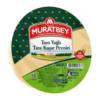Muratbey Tam Yağlı Taze Kaşar Peyniri 300 G