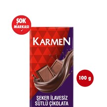 Karmen Şeker İlavesiz Sütlü Çikolata 100 g