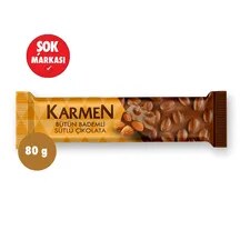 Karmen Bütün %20 Bademli Sütlü Çikolata 80 g