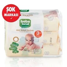 Bebeland Sensitive Islak Bebek Havlusu 3*60 Adet