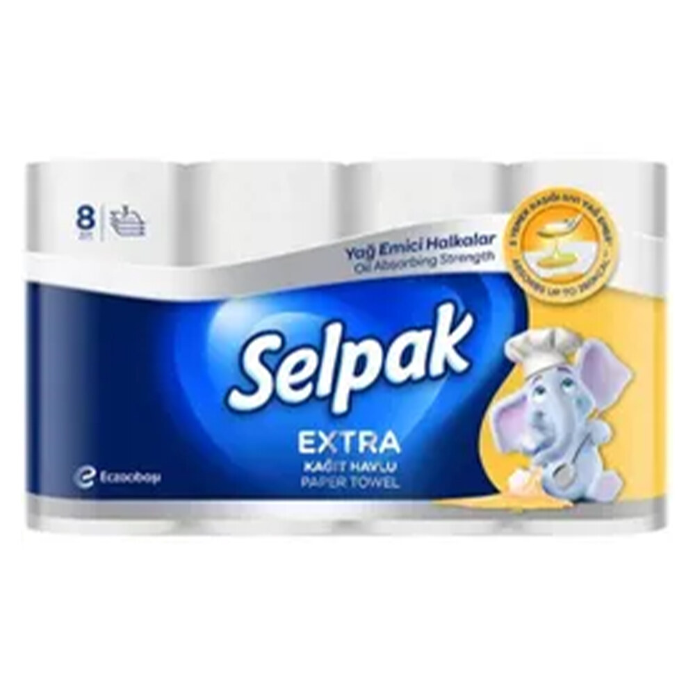 SELPAK EXTRA YAĞ EMİCİ HAVLU 8 Lİ
